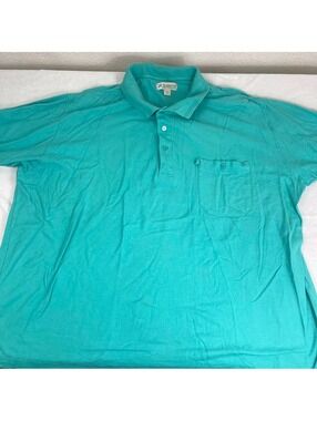 Haband Men's 4X Big & Tall Teal Short Sleeve Polo Shirt